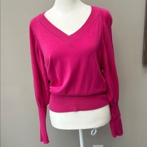 MELISSA NEPTON Bright Fuchsia V-Neck Sweater